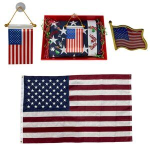 Big American Flag Gift Set - 3x5 Ft USA Flag Lapel Pins Christmas Gifts for Men